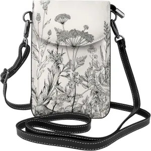 Women PU Leather Kawaii Embroidered Cute Mini Funny Sloths Print Crossbody Cell phone Bag/Coin Purse