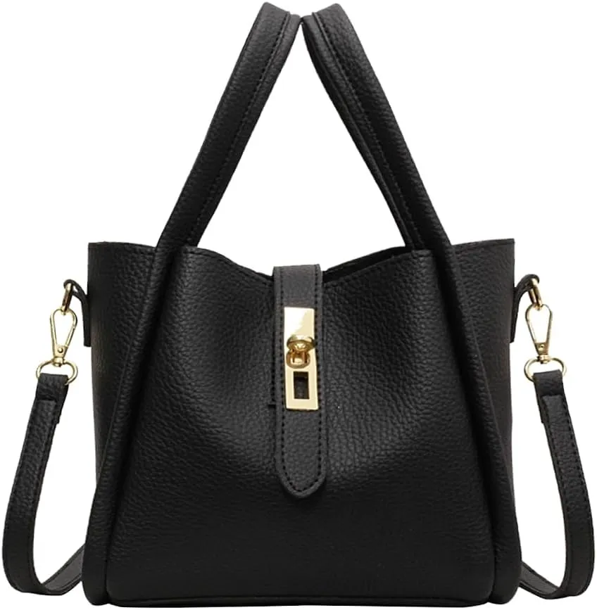 Women Trendy Bucket Bag Vintage Elegant Crossbody Bag Vegan Leather Tote Bag Hobo Shoulder Handbags Cluth Purse