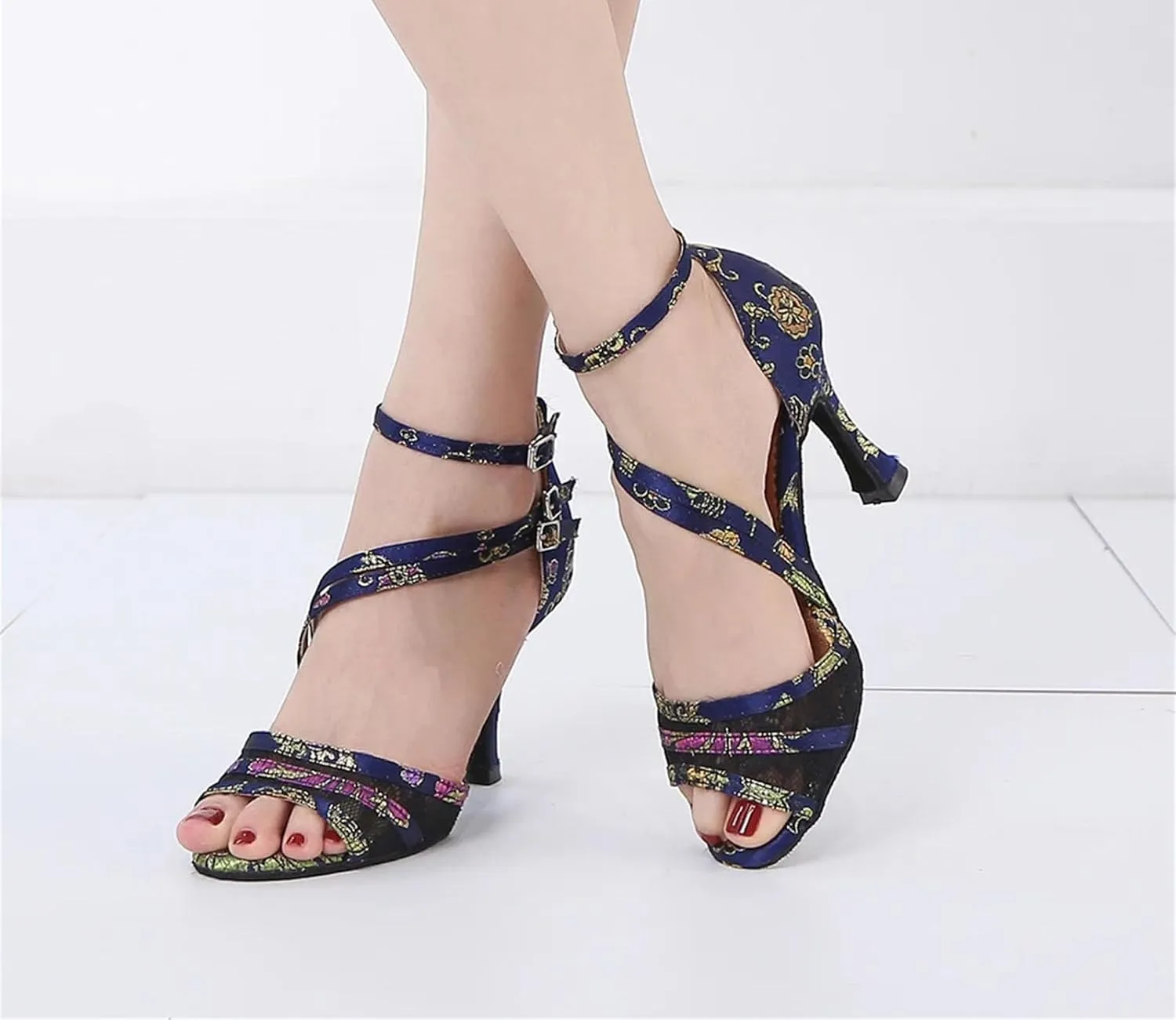 Women's Ballroom Training Sandals - Waltz Tango Salsa Latin High Heels, 5CM/2Inch Heel Height