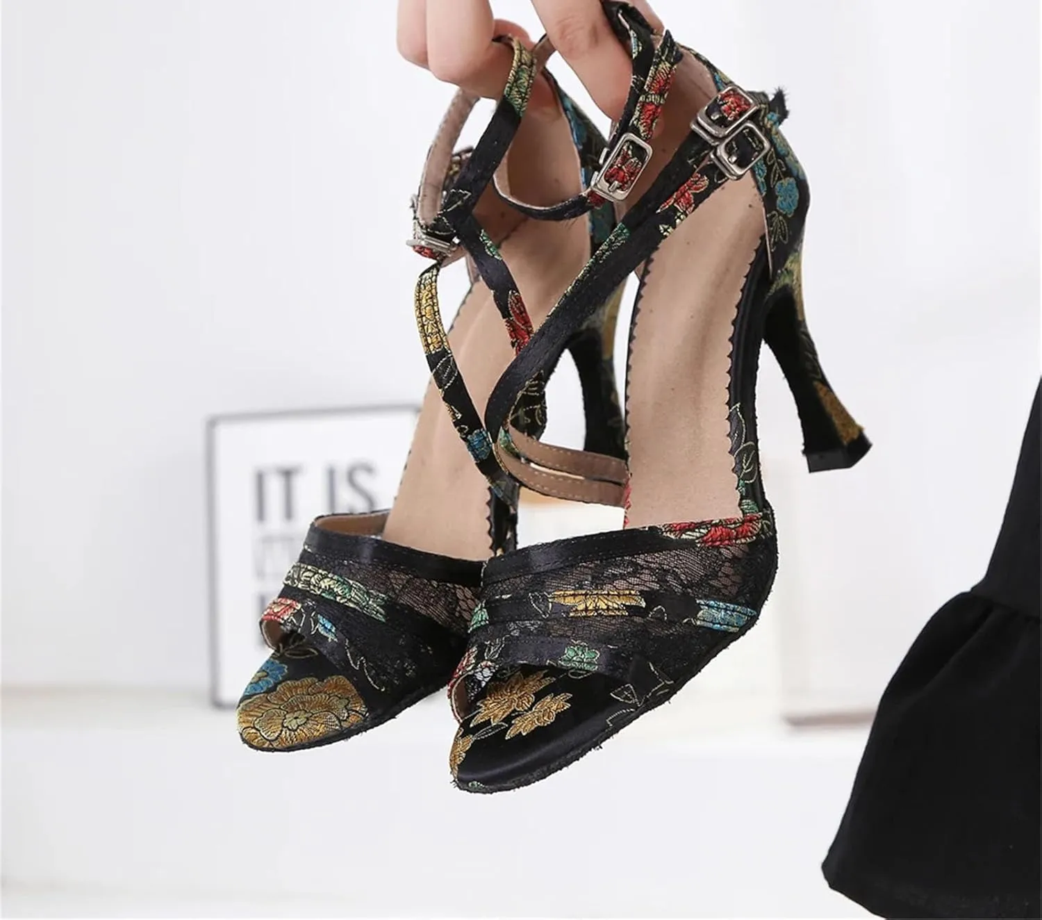 Women's Ballroom Training Sandals - Waltz Tango Salsa Latin High Heels, 5CM/2Inch Heel Height