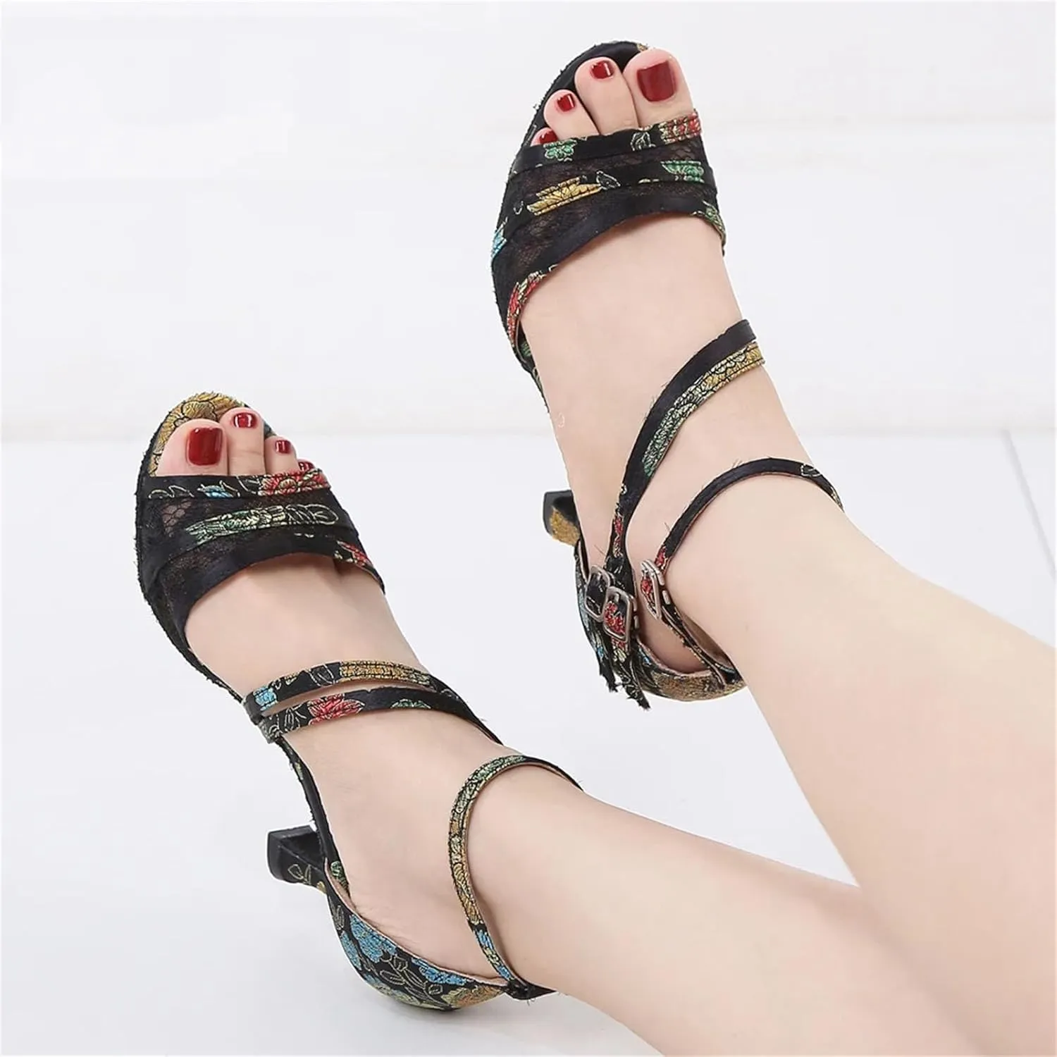 Women's Ballroom Training Sandals - Waltz Tango Salsa Latin High Heels, 5CM/2Inch Heel Height