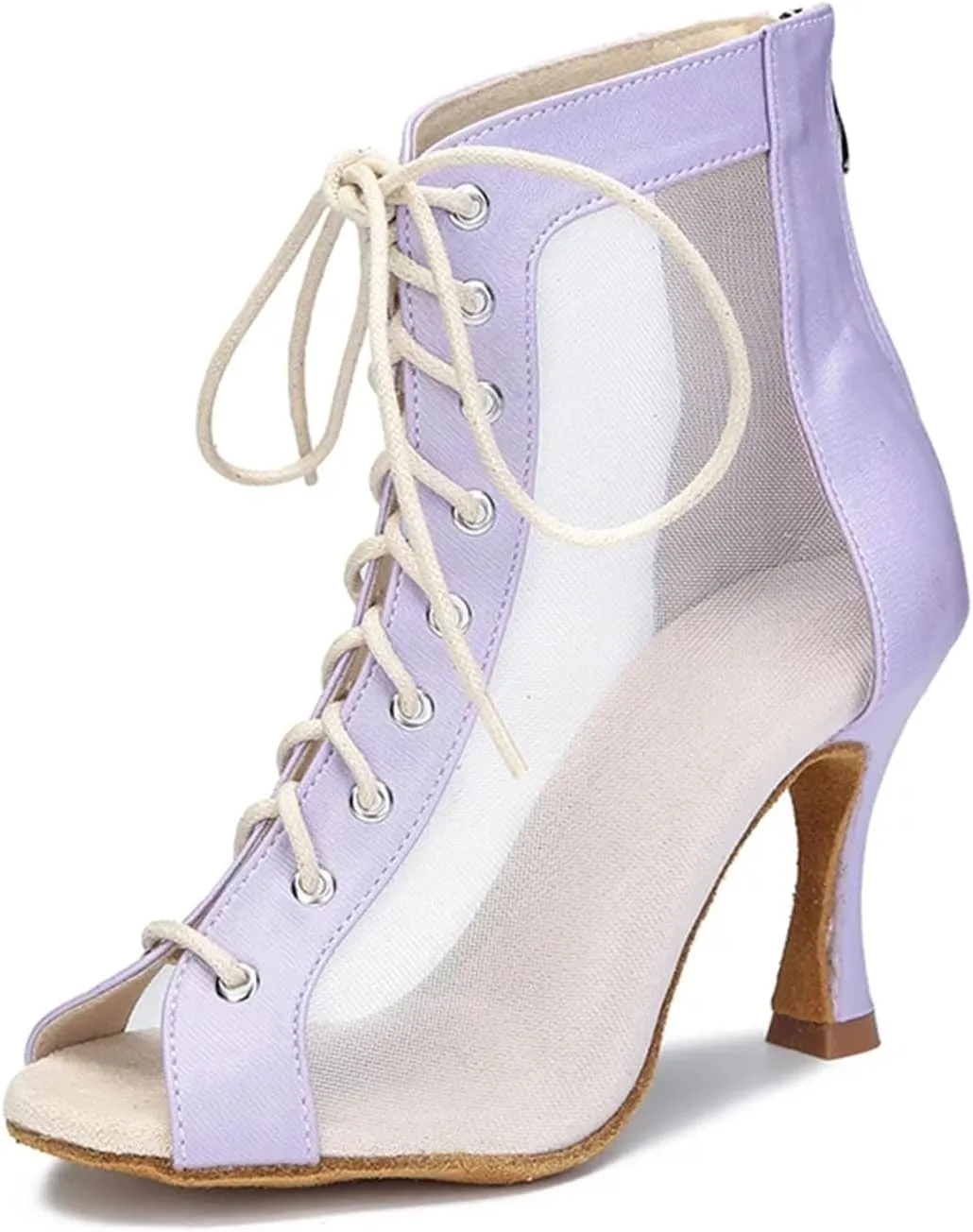 Women's Breathable Mesh Latin Dance Boots - Soft Sole Ballroom Party Shoes, 5CM/2Inch Heel Height
