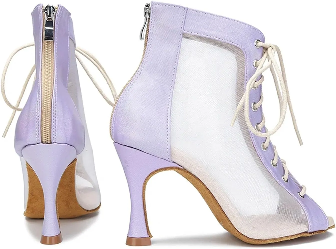 Women's Breathable Mesh Latin Dance Boots - Soft Sole Ballroom Party Shoes, 5CM/2Inch Heel Height
