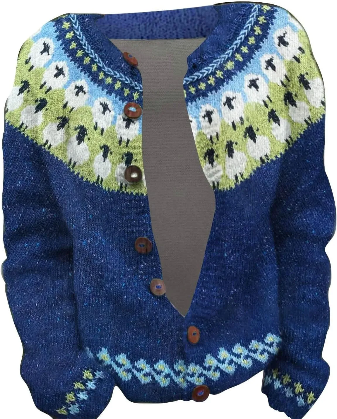 Womens Cardigan Vintage Sweaters Winter Fall Stripes Casual Loose Long Sleeve Knitted Sweater Tops 2024