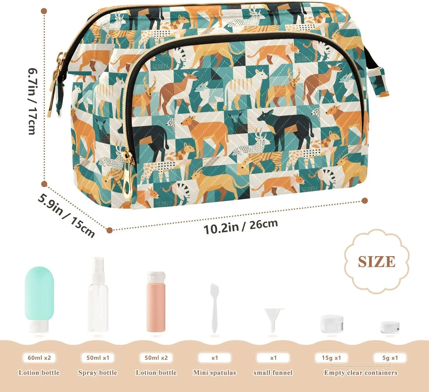 Women’s Cosmetic Bag with Wide-Open Top Quilted Puffer Design Multiple Compartments