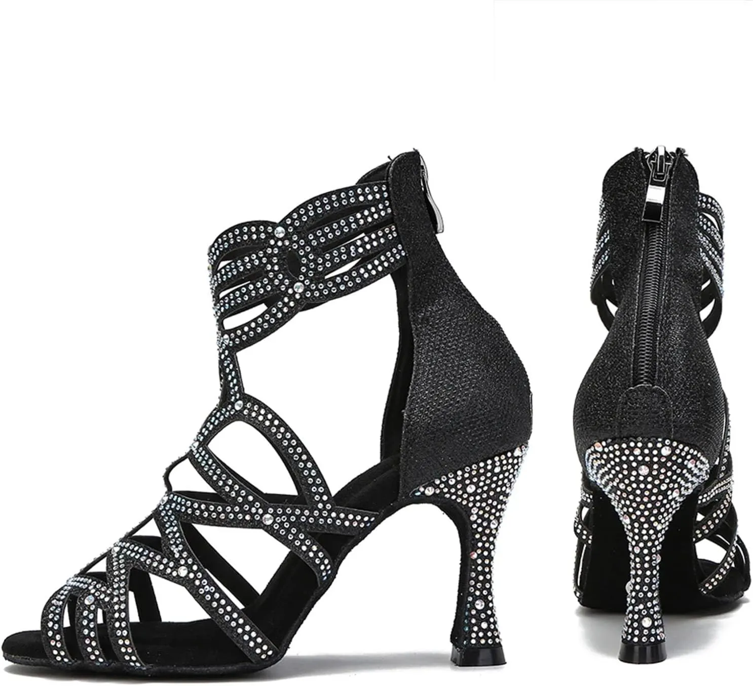 Women's Fashion Latin Dance Boots - Ballroom Salsa Tango Professional Sandals, 5CM/2Inch Heel Height