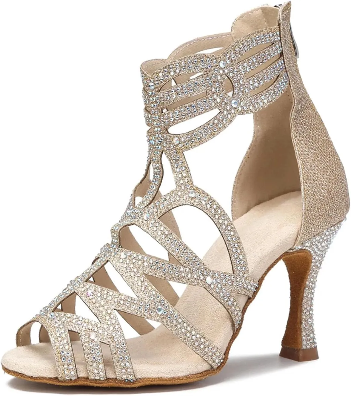 Women's Fashion Latin Dance Boots - Ballroom Salsa Tango Professional Sandals, 5CM/2Inch Heel Height