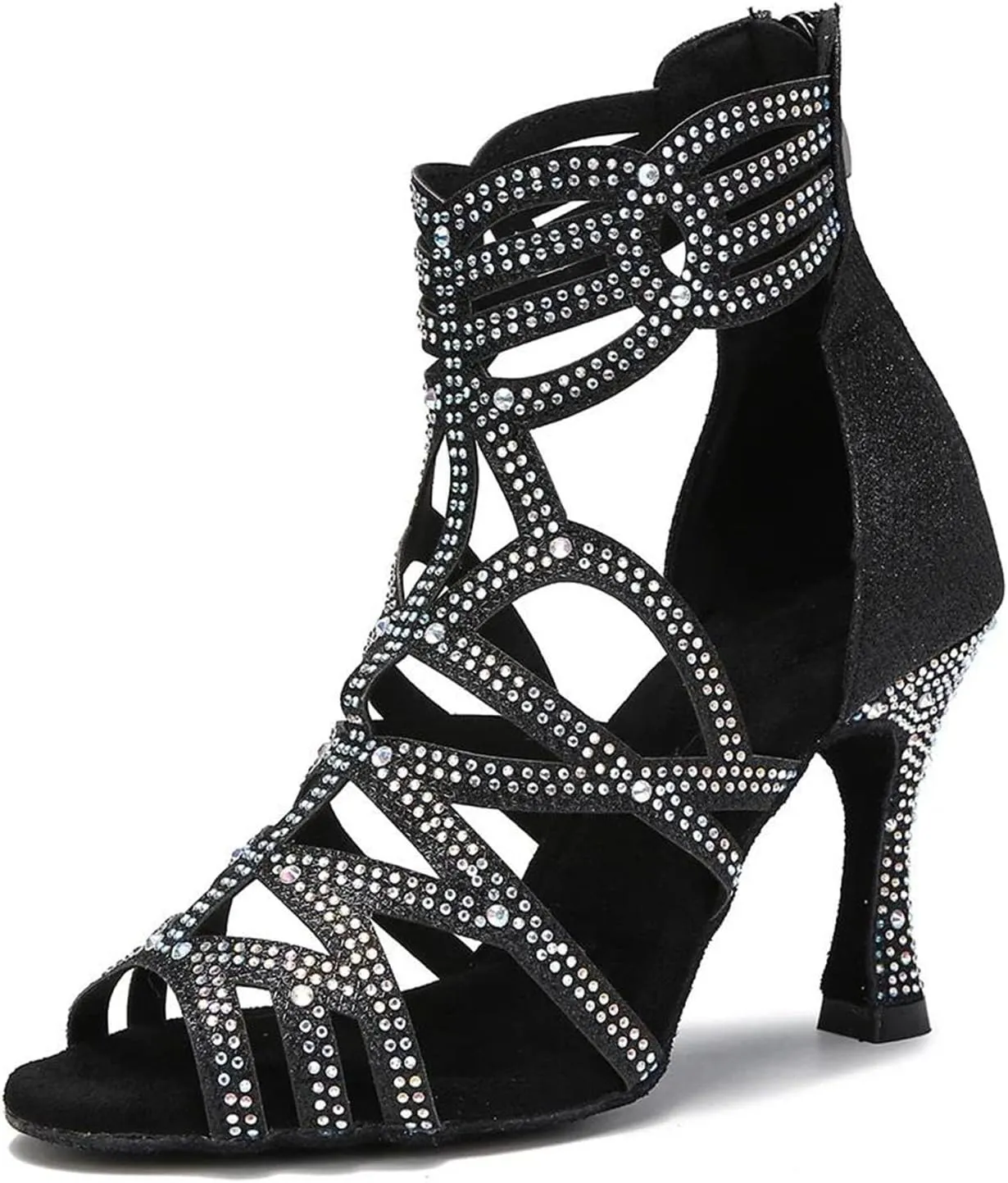 Women's Fashion Latin Dance Boots - Ballroom Salsa Tango Professional Sandals, 5CM/2Inch Heel Height