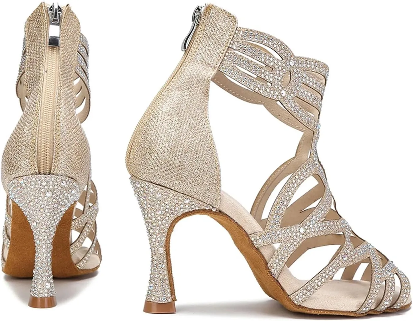Women's Fashion Latin Dance Boots - Ballroom Salsa Tango Professional Sandals, 5CM/2Inch Heel Height