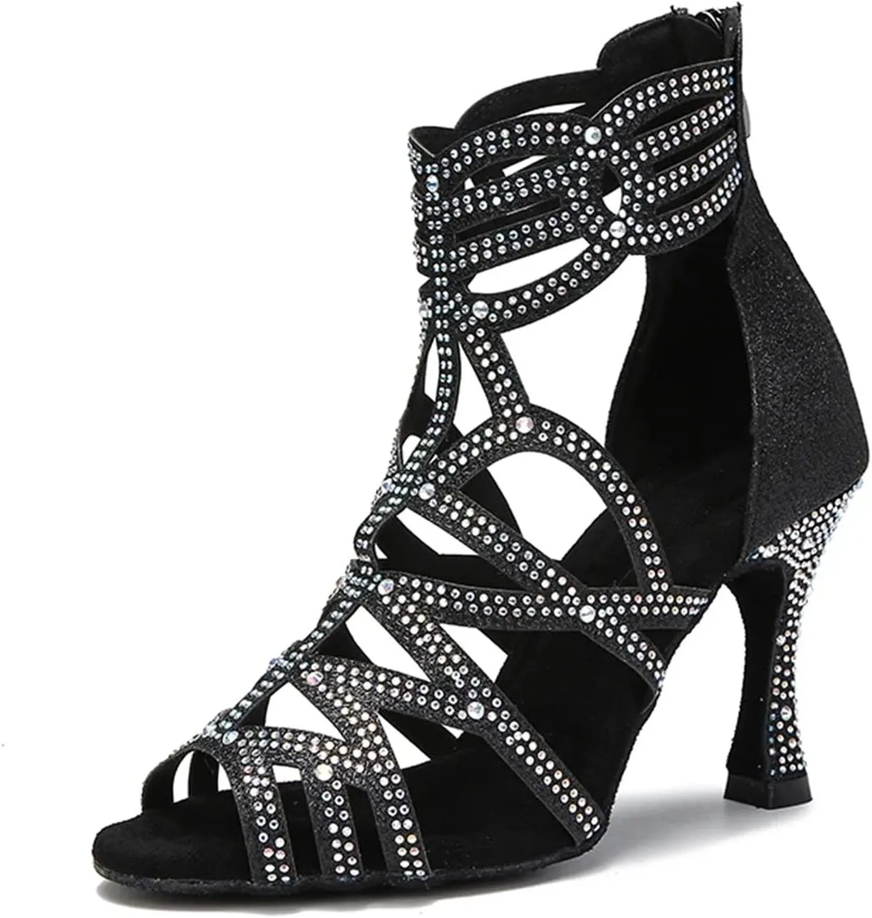 Women's Fashion Latin Dance Boots - Ballroom Salsa Tango Professional Sandals, 5CM/2Inch Heel Height