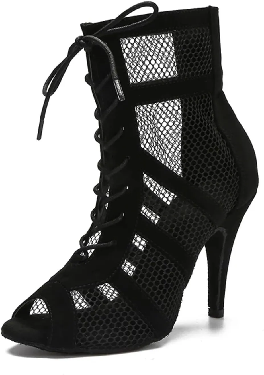 Women's Fashion Latin Dance Boots - Jazz Tango Rumba Ballroom Party Heels, 5CM/2Inch Heel Height