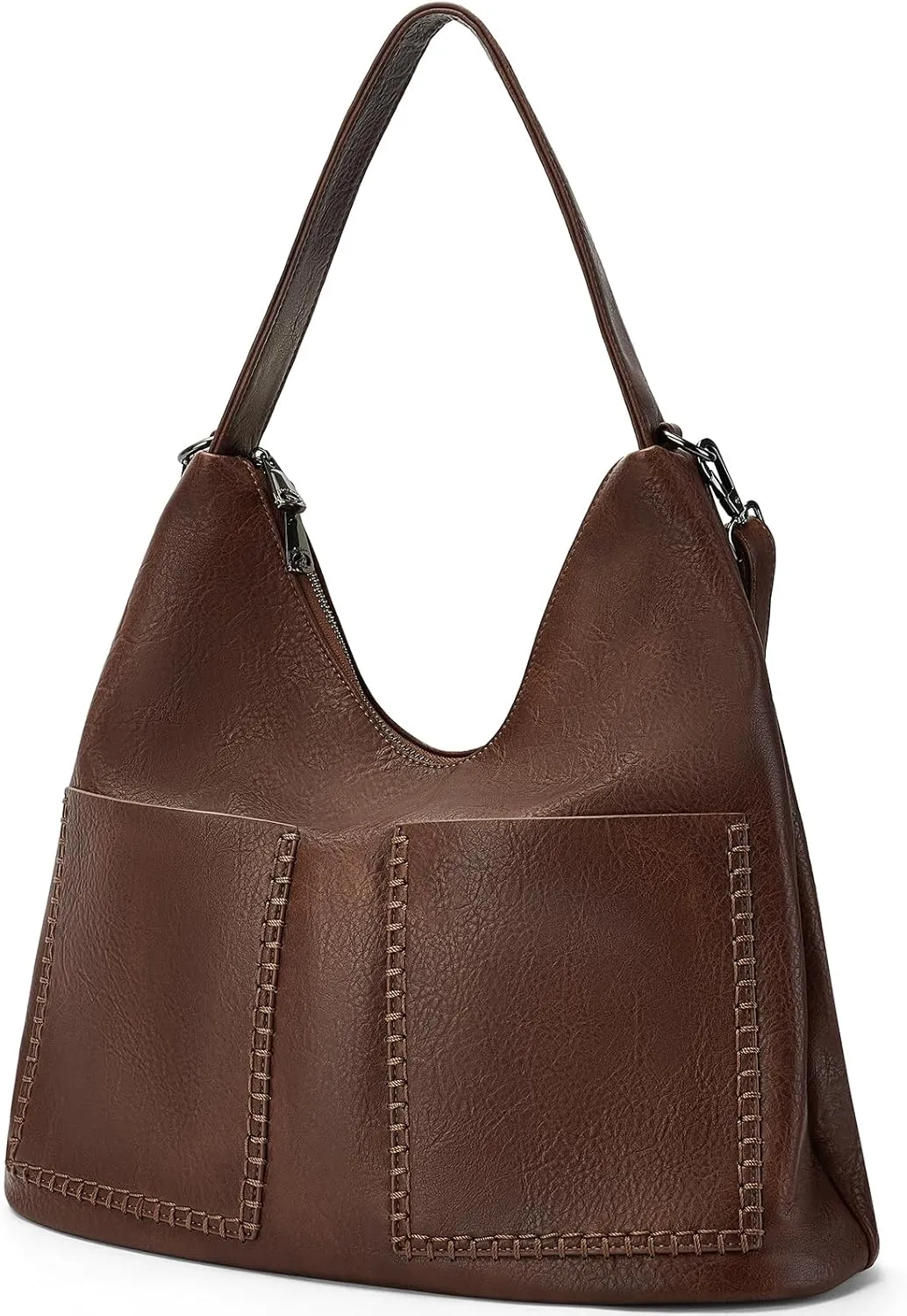 Womens Faux Leather Spacious Tote Bag Adjustable Lightweight Multi Angle Design Shoulder Bag for Daily Use