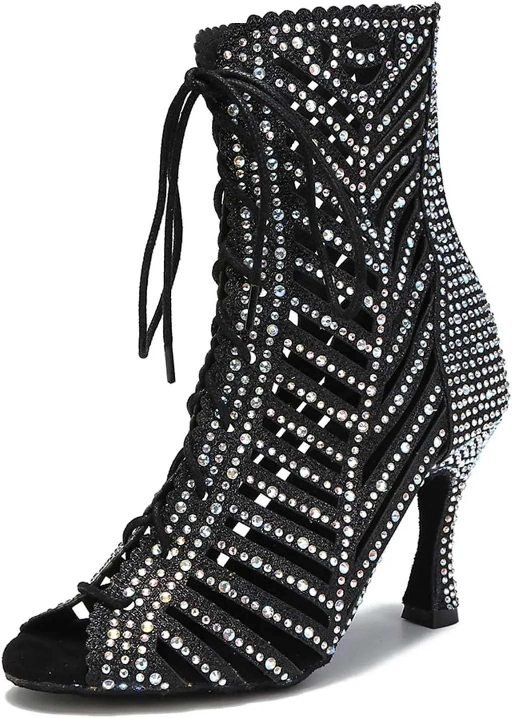 Women's High Top Latin Dance Boots - Sexy Ballroom Pole Dance Party Heels, 5CM/2Inch Heel Height