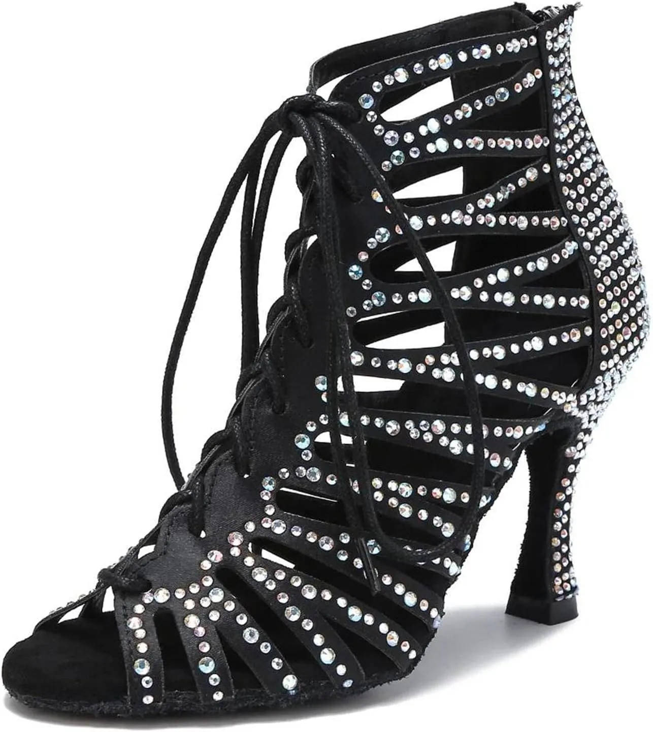Women's Hollow Out Ballroom Dance Boots - Indoor High Heels Party Shoes, 5CM/2Inch Heel Height