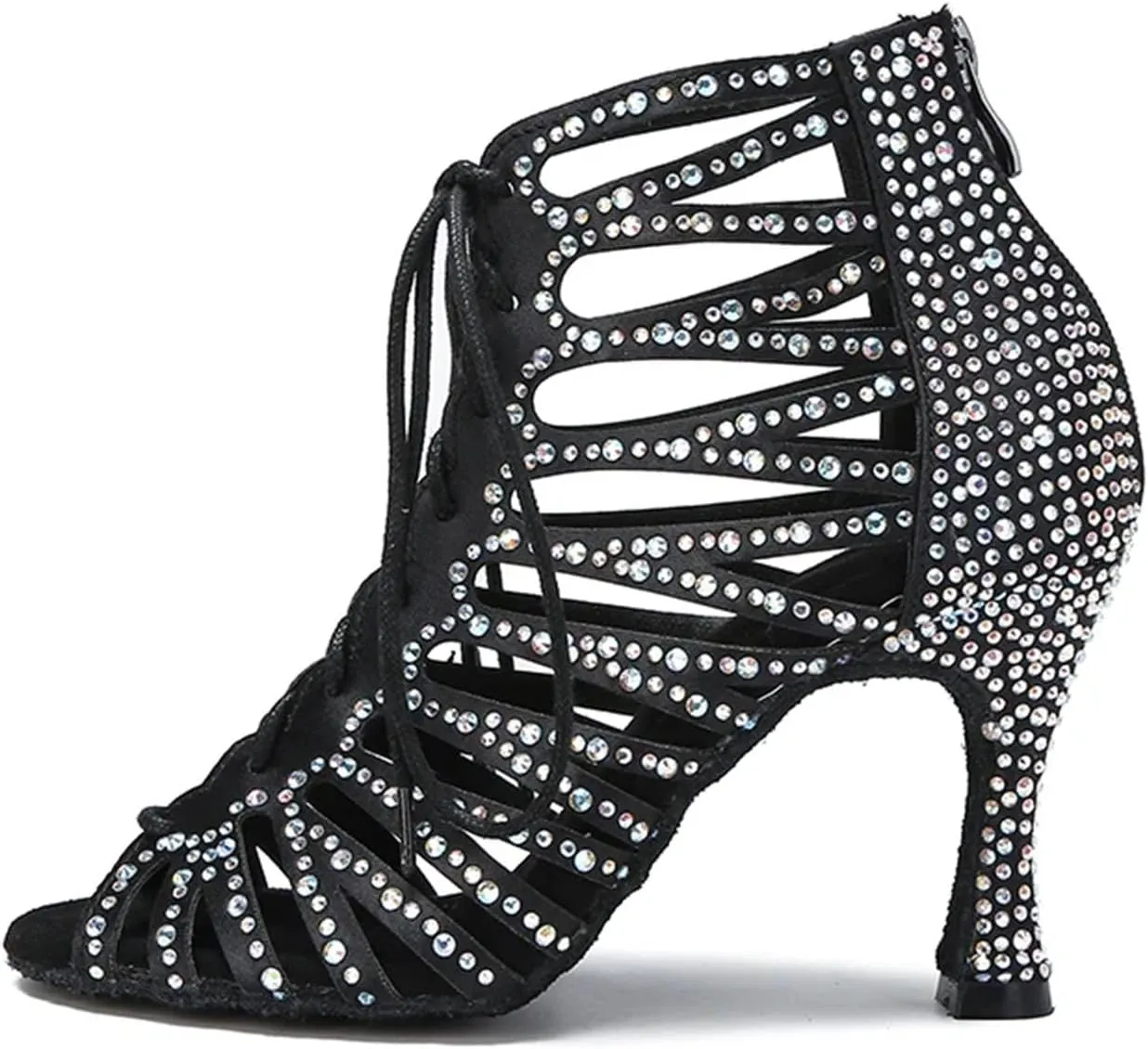Women's Hollow Out Ballroom Dance Boots - Indoor High Heels Party Shoes, 5CM/2Inch Heel Height
