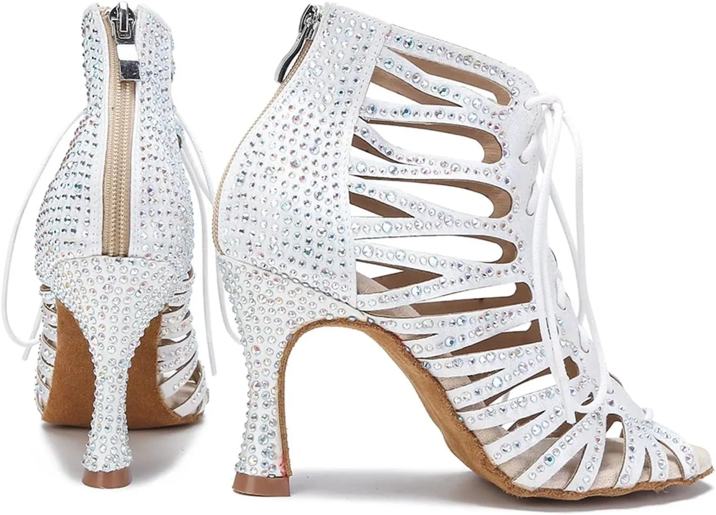 Women's Hollow Out Ballroom Dance Boots - Indoor High Heels Party Shoes, 5CM/2Inch Heel Height