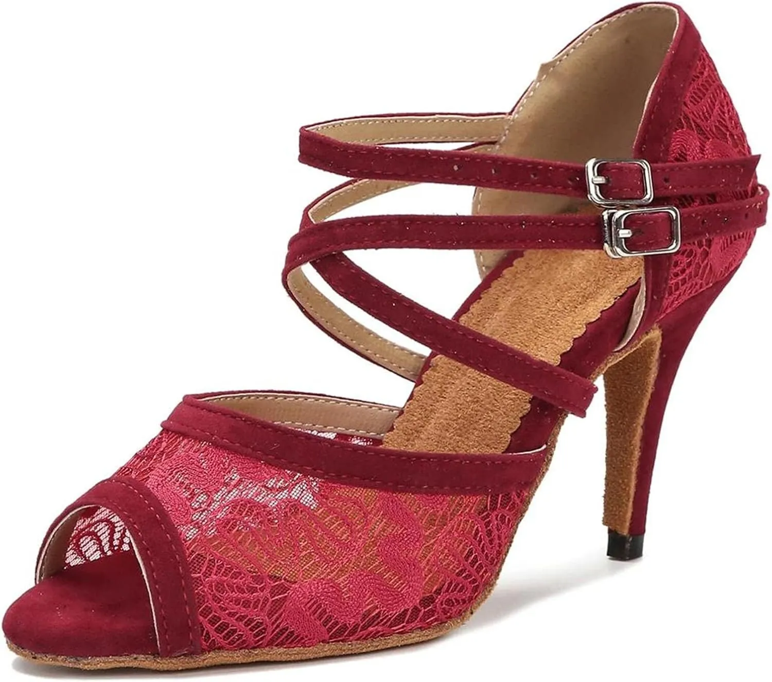 Women's Indoor Latin Dance Sandals - Salsa Tango Ballroom High Heels, 5CM/2Inch Heel Height