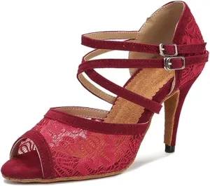 Women's Indoor Latin Dance Sandals - Salsa Tango Ballroom High Heels, 5CM/2Inch Heel Height