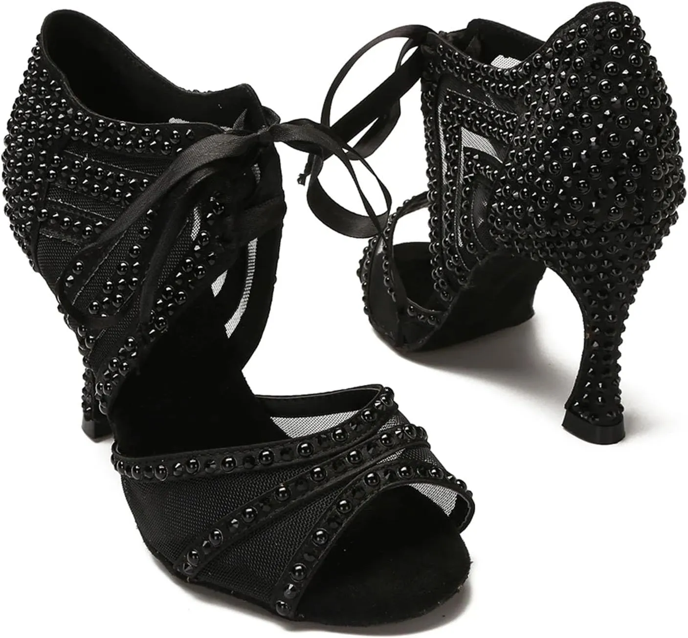 Women's Latin Dance Training Shoes - Tango Rumba Samba Sexy Sandals, 5CM/2Inch Heel Height