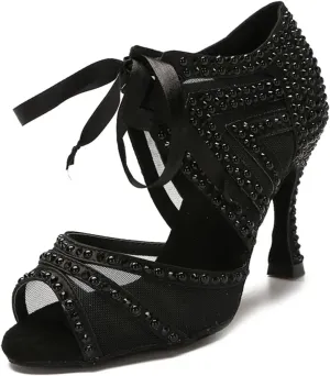 Women's Latin Dance Training Shoes - Tango Rumba Samba Sexy Sandals, 5CM/2Inch Heel Height