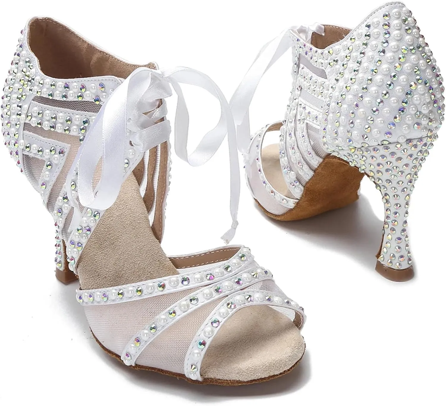 Women's Latin Dance Training Shoes - Tango Rumba Samba Sexy Sandals, 5CM/2Inch Heel Height