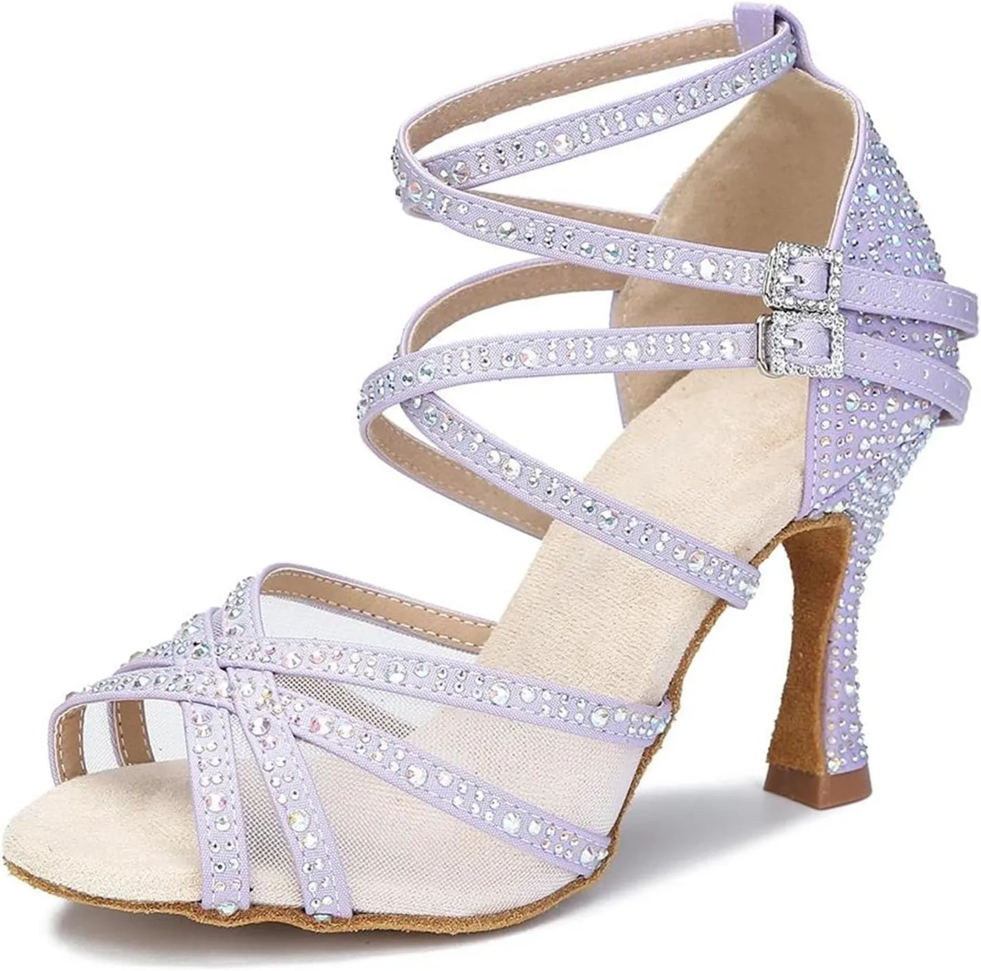 Women's Mesh Ballroom Sandals - Soft Bottom Latin Dance Party Shoes, 5CM/2Inch Heel Height