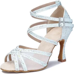 Women's Mesh Ballroom Sandals - Soft Bottom Latin Dance Party Shoes, 5CM/2Inch Heel Height