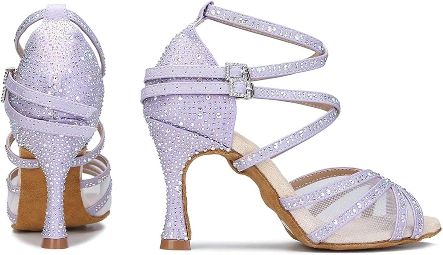 Women's Mesh Ballroom Sandals - Soft Bottom Latin Dance Party Shoes, 5CM/2Inch Heel Height
