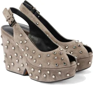 Women's Platform Leather/Rhinestone/Embroidered Slingback Heels Peep Round Toe Wedge Heel Pumps Backstrap Buckle High Heel Dress Shoes Sandals Ladies