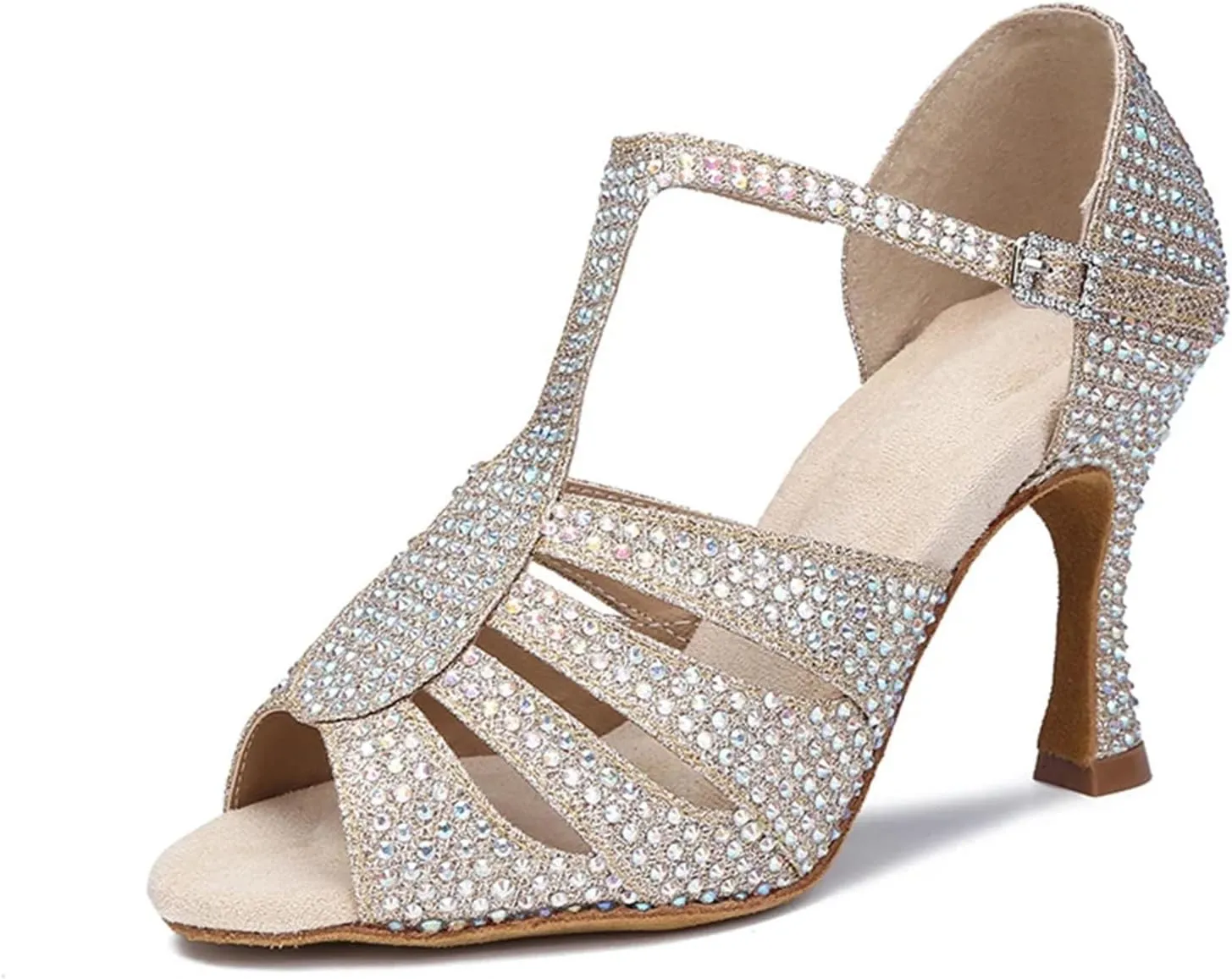 Women's Red Ballroom Dance Sandals - Salsa Tango Party Performance Shoes, 5CM/2Inch Heel Height