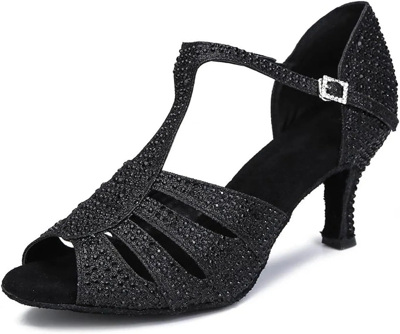 Women's Red Ballroom Dance Sandals - Salsa Tango Party Performance Shoes, 5CM/2Inch Heel Height