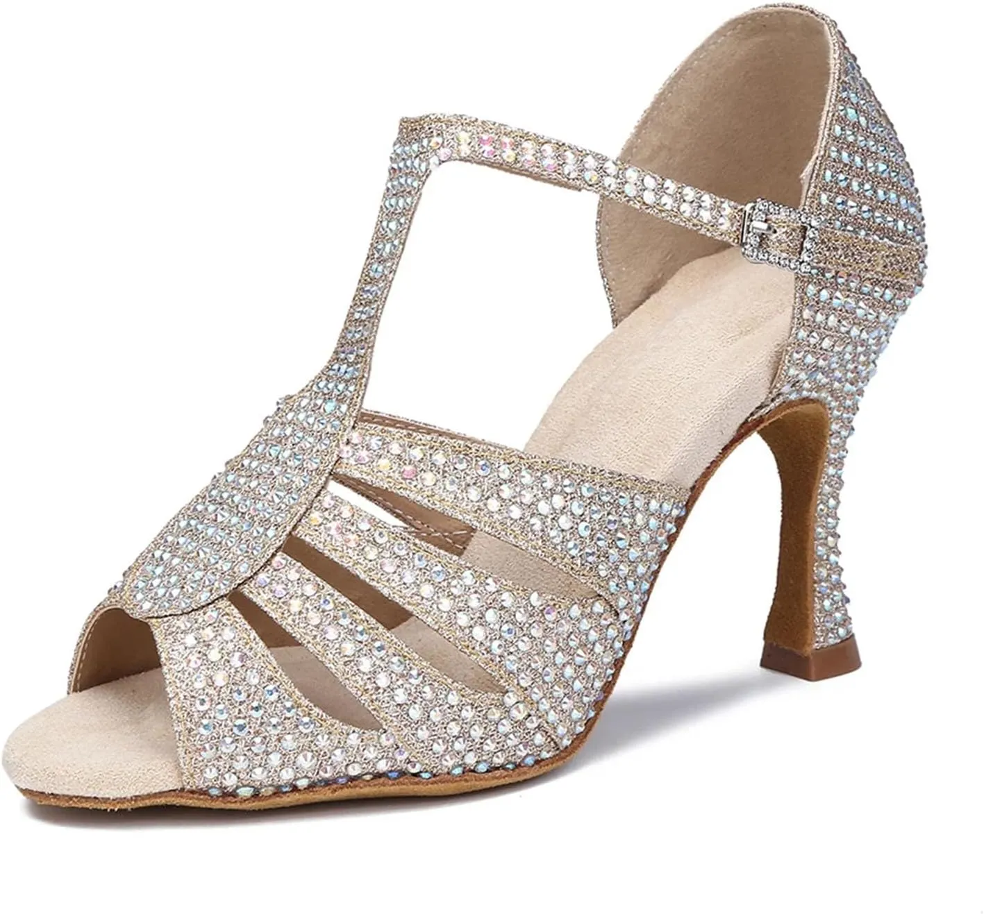 Women's Red Ballroom Dance Sandals - Salsa Tango Party Performance Shoes, 5CM/2Inch Heel Height