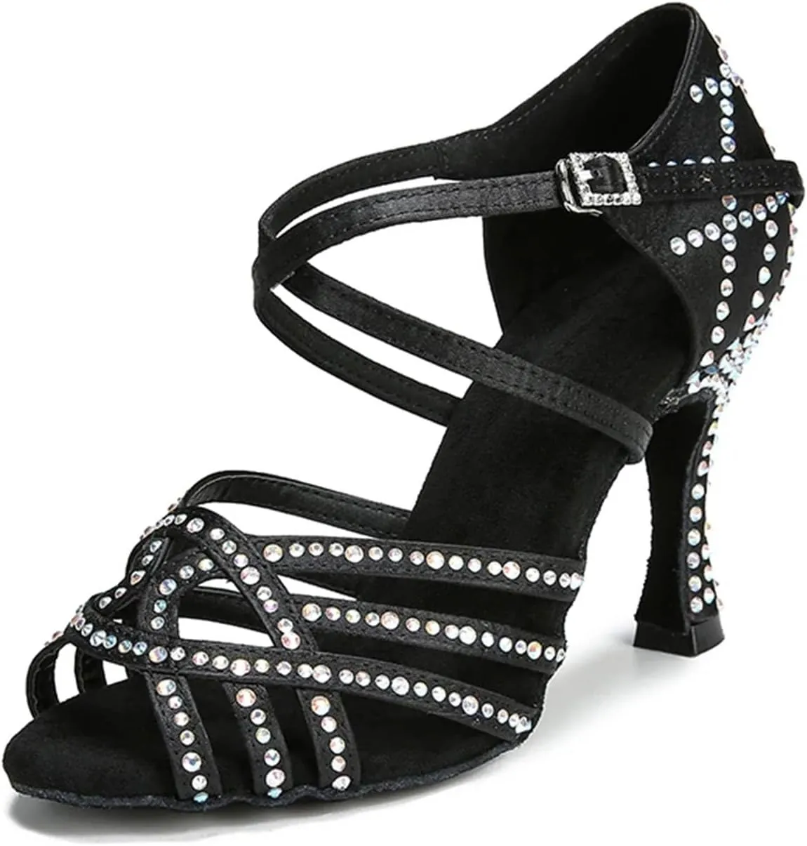 Women's Rhinestone Ballroom Dance Shoes - Tango Party High Heels, 5CM/2Inch Heel Height