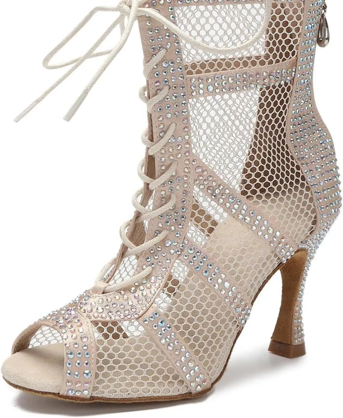 Women's Sexy Ballroom Dance Boots - Jazz Pole Dance Mesh High Heels, 5CM/2Inch Heel Height