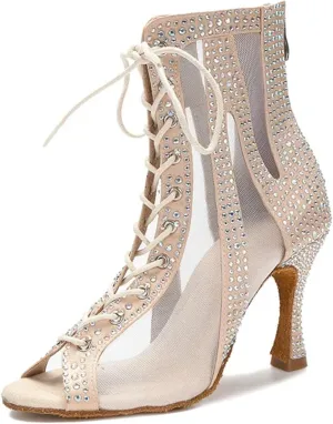 Women's Sexy Latin Dance Boots - Salsa Jazz Tango Pole Dance High Heels, 5CM/2Inch Heel Height