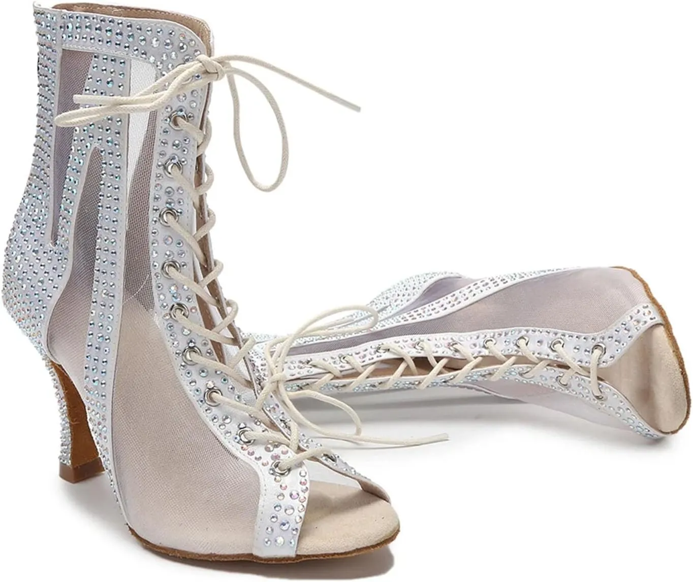 Women's Sexy Latin Dance Boots - Salsa Jazz Tango Pole Dance High Heels, 5CM/2Inch Heel Height