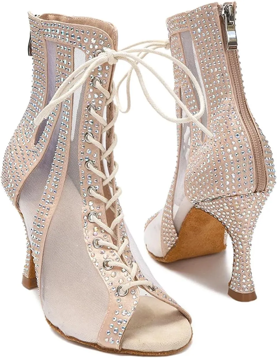Women's Sexy Latin Dance Boots - Salsa Jazz Tango Pole Dance High Heels, 5CM/2Inch Heel Height