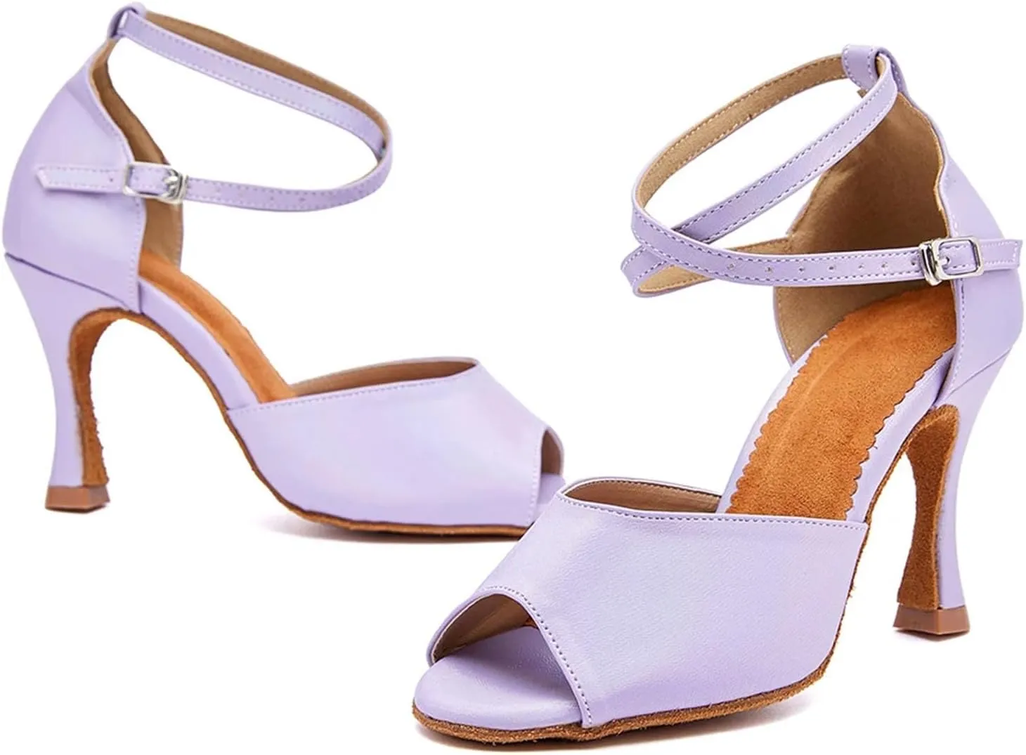 Women's Soft Sole Latin Dance Shoes - Salsa Party Performance Ballroom Sandals, 5CM/2Inch Heel Height