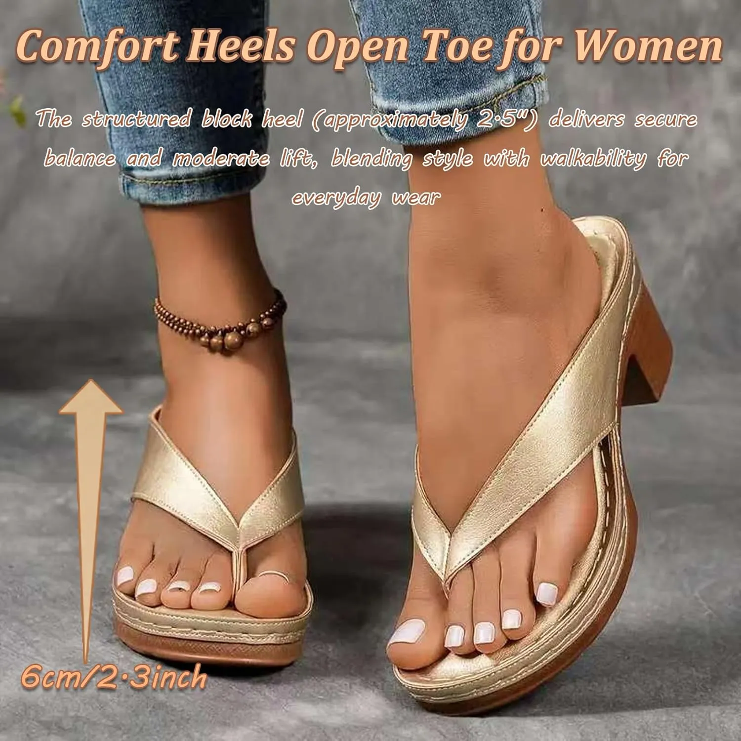 Women's Solid Color Summer Chunky Heel Sandals, Sandals for Women 2025 Heels, Summer Heels for Women