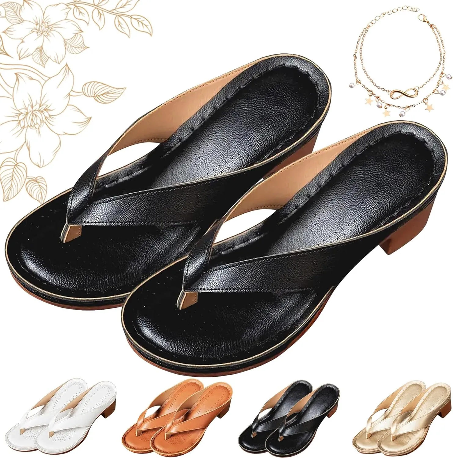 Women's Solid Color Summer Chunky Heel Sandals, Sandals for Women 2025 Heels, Summer Heels for Women