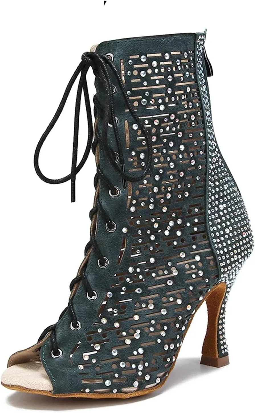 Women's Summer Latin Dance Boots - Sexy Ballroom Party Short Boots, 5CM/2Inch Heel Height