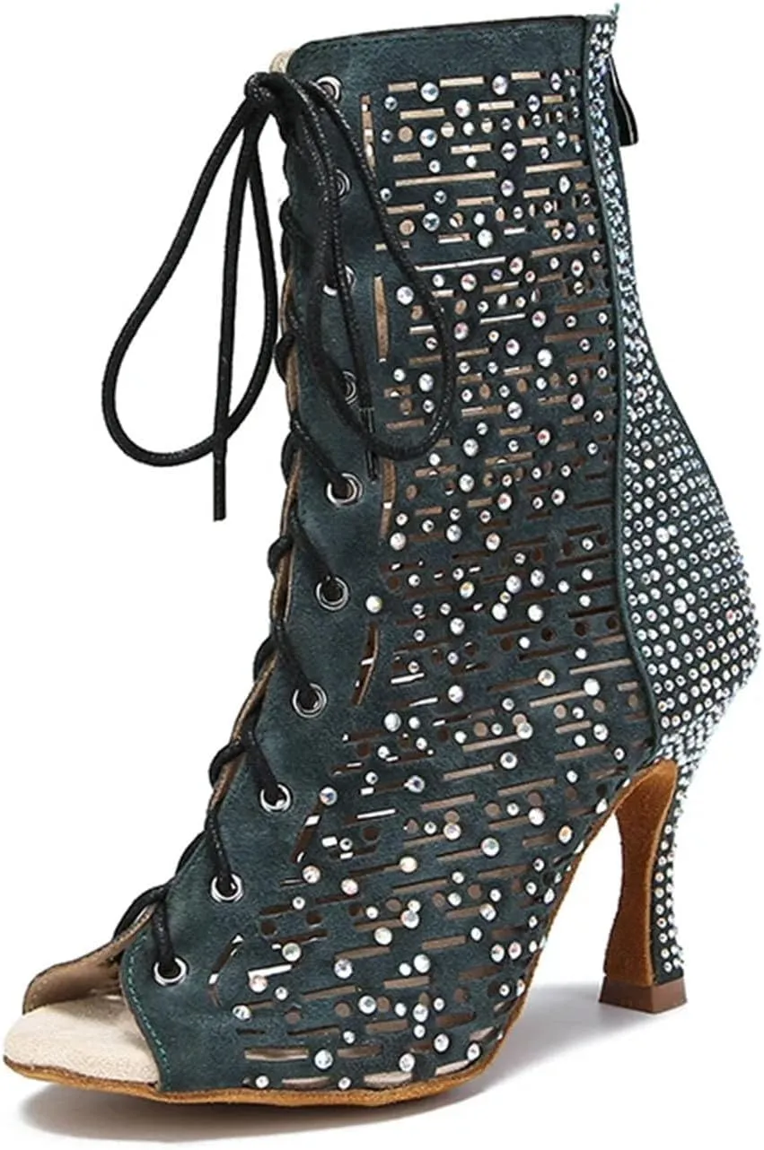 Women's Summer Latin Dance Boots - Sexy Ballroom Party Short Boots, 5CM/2Inch Heel Height