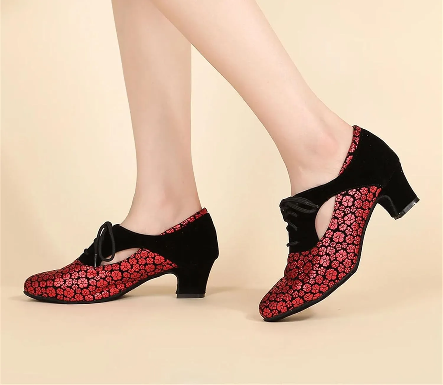 Women's Thick Heel Dance Shoes - Modern Ballroom Jazz Salsa Party Sandals, 5CM/2Inch Heel Height