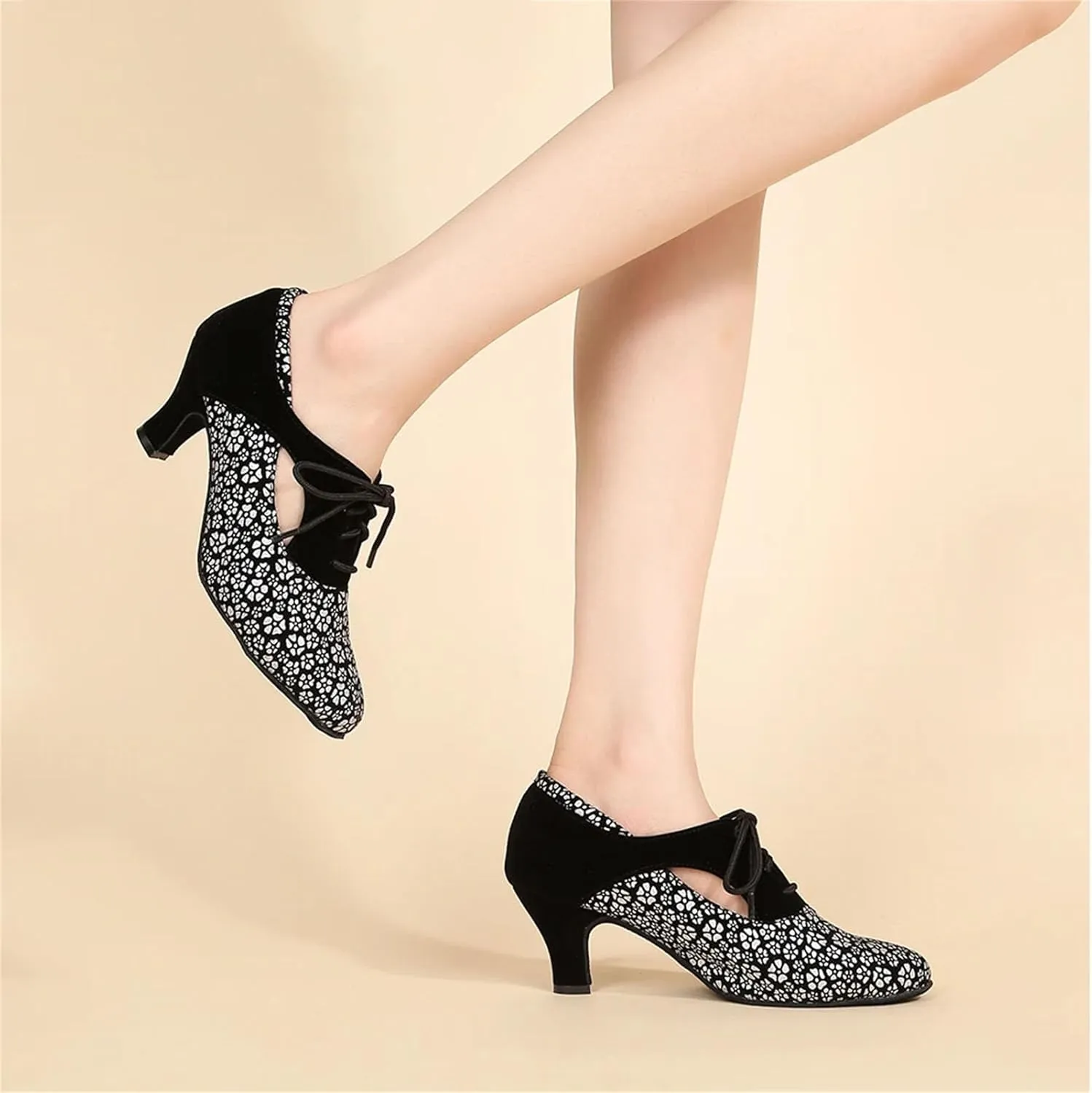 Women's Thick Heel Dance Shoes - Modern Ballroom Jazz Salsa Party Sandals, 5CM/2Inch Heel Height