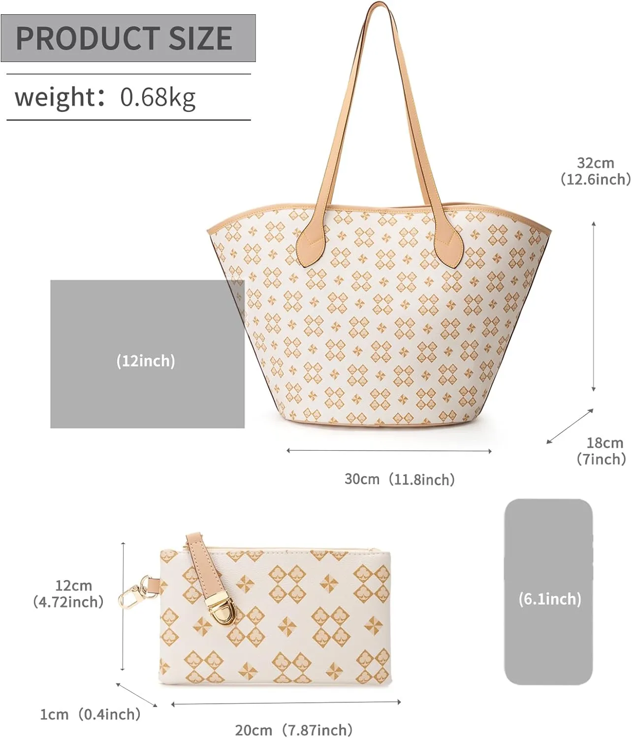 Women's Top Handle Handbags Vegan Leather Designer Handbags for Women Fashion Shoulder Bag with Wallet for Ladies 2psc