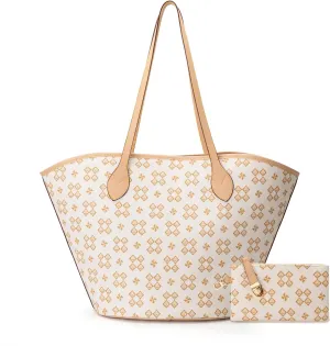 Women's Top Handle Handbags Vegan Leather Designer Handbags for Women Fashion Shoulder Bag with Wallet for Ladies 2psc