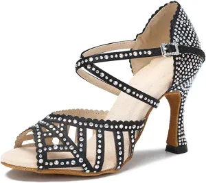 Women's White Jazz Latin Dance Shoes - Salsa Tango Ballroom Wedding Sandals, 5CM/2Inch Heel Height