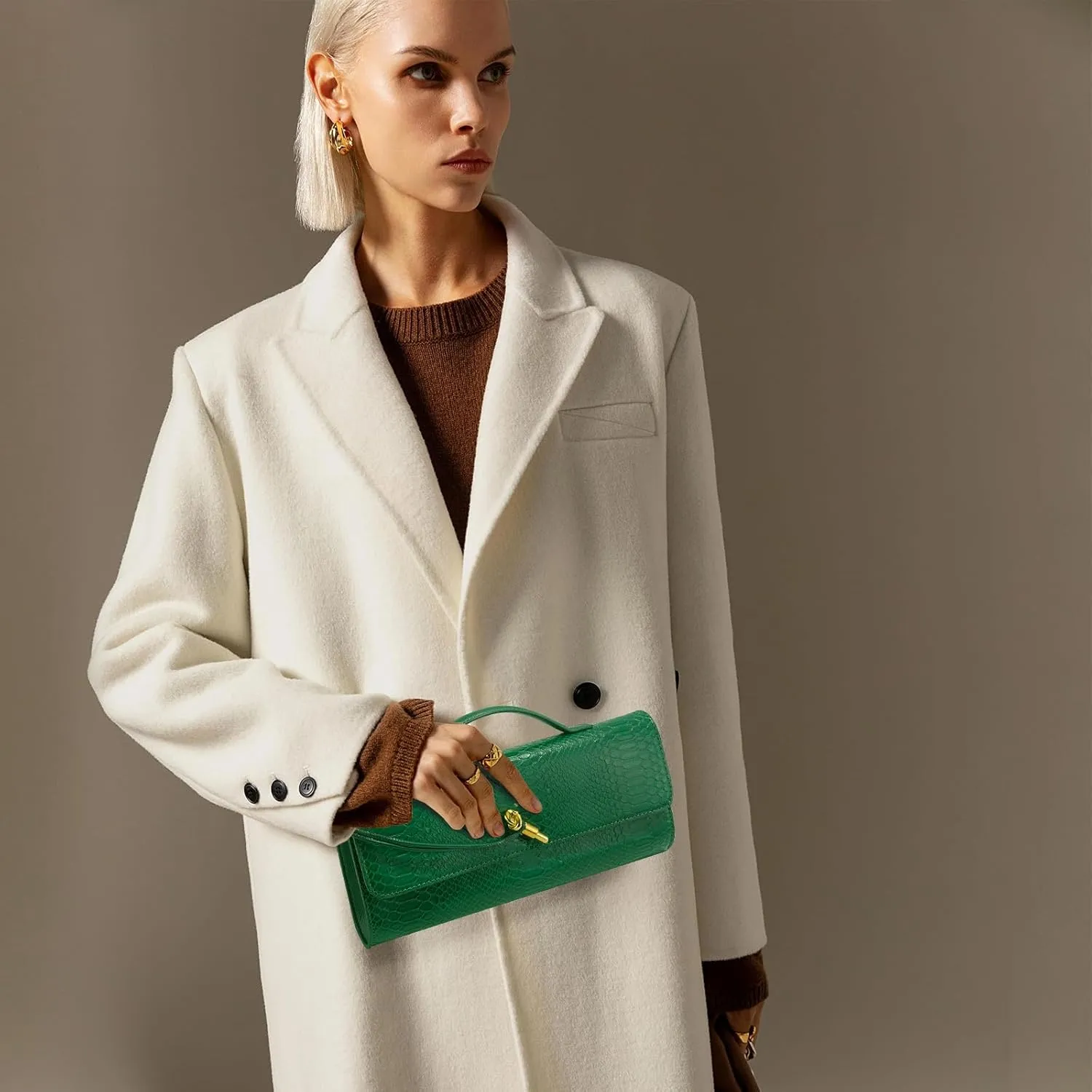 Woven Clutch Purses for Women, Formal Satchel Leather Evening Bag Shoulder Handbag