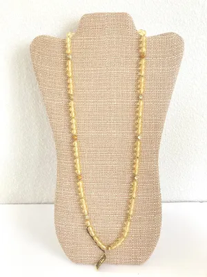 Yellow Frosted Lucite Beaded Necklace