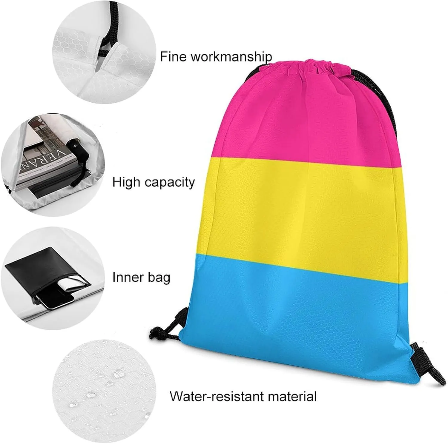 Zakqeik Flag Unisex Drawstring Backpack Bag Cute Sport Gym Dance Travel Pockets